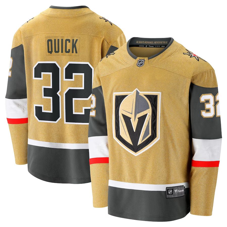 Men Vegas Golden Knights #32 Jonathan Quick Fanatics Branded Gold Home Breakaway NHL Jersey